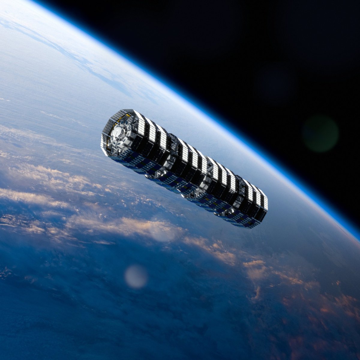 Samsung Orbital Computation Cluster, mid-2100s. Light might be fast, but not infinitely so. The OCC is an orbiting supercomputer, providing a direct, low latency space-to-space link to any orbital facility that needs more computer power than they have onboard.