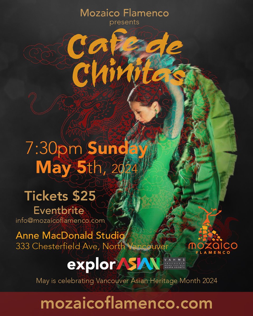 Mozaico Flamenco (@mozaicoflamenco) on Twitter photo "Cafe de Chinitas" flamenco show, May 5 7:30pm #northvancouver <a href="/PHTheatre/">Presentation House Theatre</a> Anne MacDonald Studio, features Mozaico Flamenco #livemusic and #flamencodance <a href="/kasandralachina/">Kasandra Flamenco</a>, tix $25! Enjoy flamenco ruffles, fans, bata de cola, manton! #eventbrite "Cafe de Chinitas" flamenco show, May 5 7:30pm #northvancouver <a href="/PHTheatre/">Presentation House Theatre</a> Anne MacDonald Studio, features Mozaico Flamenco #livemusic and #flamencodance <a href="/kasandralachina/">Kasandra Flamenco</a>, tix $25! Enjoy flamenco ruffles, fans, bata de cola, manton! #eventbrite