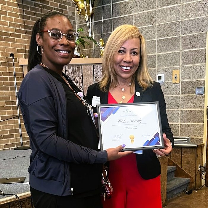 TCAHealth's tweet image. 🏆🌟 At our recent All Staff, we had the pleasure of recognizing some outstanding individuals. 
Congratulations to Dr. Letitia Hillsman, Chloe Reedy and Patrick Scott ( not pictured)  for winning the Employee Excellence awards! 🎉 Y👏#TCACARES #VALUECHCs