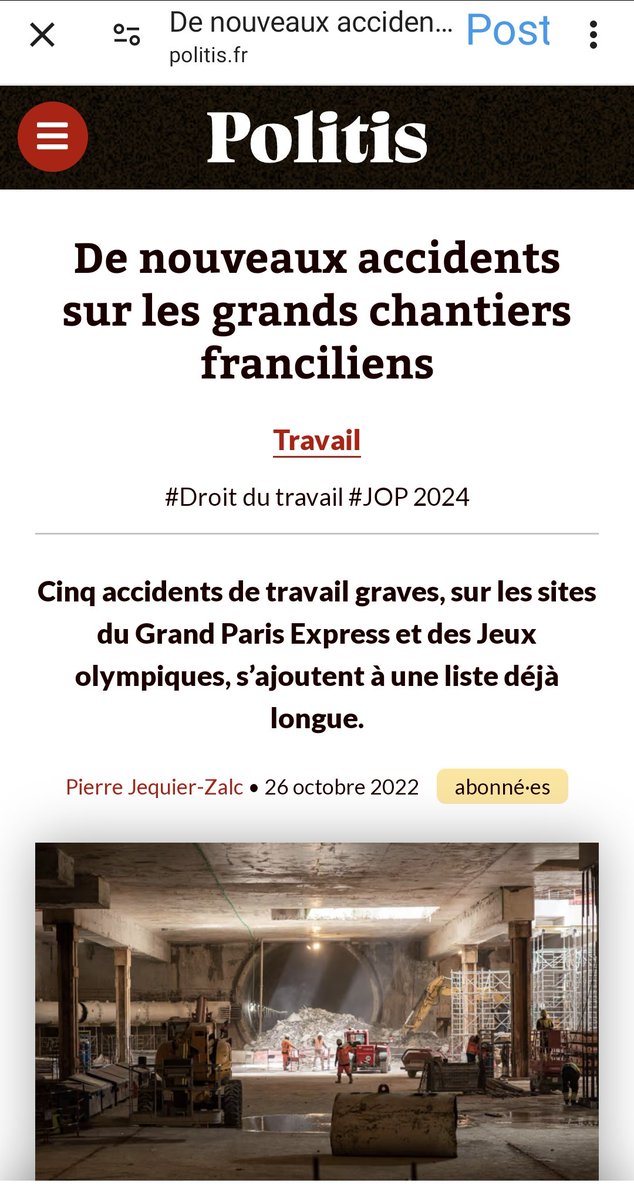 La mort de Amara Dioumassy invisibilisée une nouvelle fois

Récap sur les morts et accidents sur les chantiers du Grand Paris et des JO via @PJequierZalc

twitter.com/PJequierZalc/s…