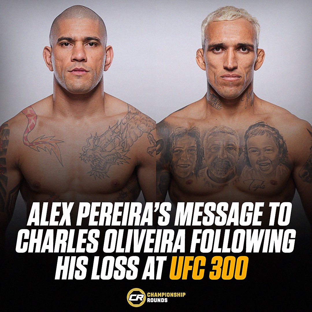 Alex Pereira sends Charles Oliveira a message following his loss at #UFC300:

'I've been through this, [Charles] has to see if he made a mistake. Sometimes we lose, but not because we made a mistake. He has to see if there will be changes, do something different.

Nobody knows