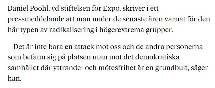 Skrämmande: Nazister attackerade Expo-föreläsning expo.se/nyhet/nazister… dn.se/sverige/vanste…