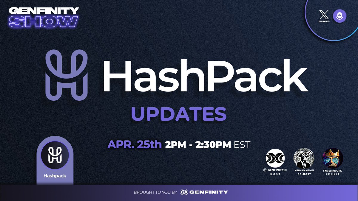 🧳Tomorrow at 2PM EST🧳 Join us for an exclusive update interview with our friends @HashPackApp $HBAR $PACK Set Your Reminders🔗👇 twitter.com/i/spaces/1OyKA…