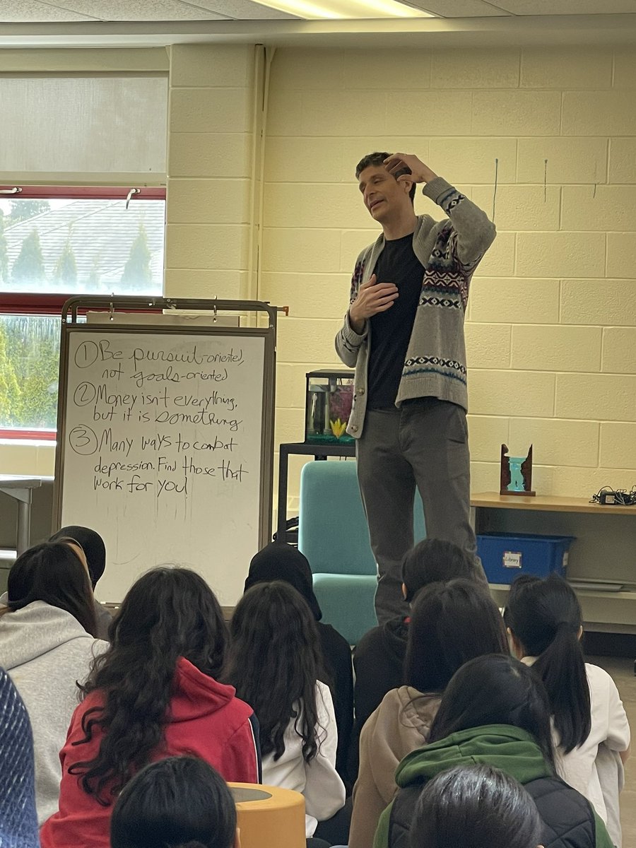 Dear Mr. Damelin: Thank you for sharing your mental health and career journeys with our BHES Intermediate students today.  Money isn’t everything, but a BHES mug sure goes a long way ;)