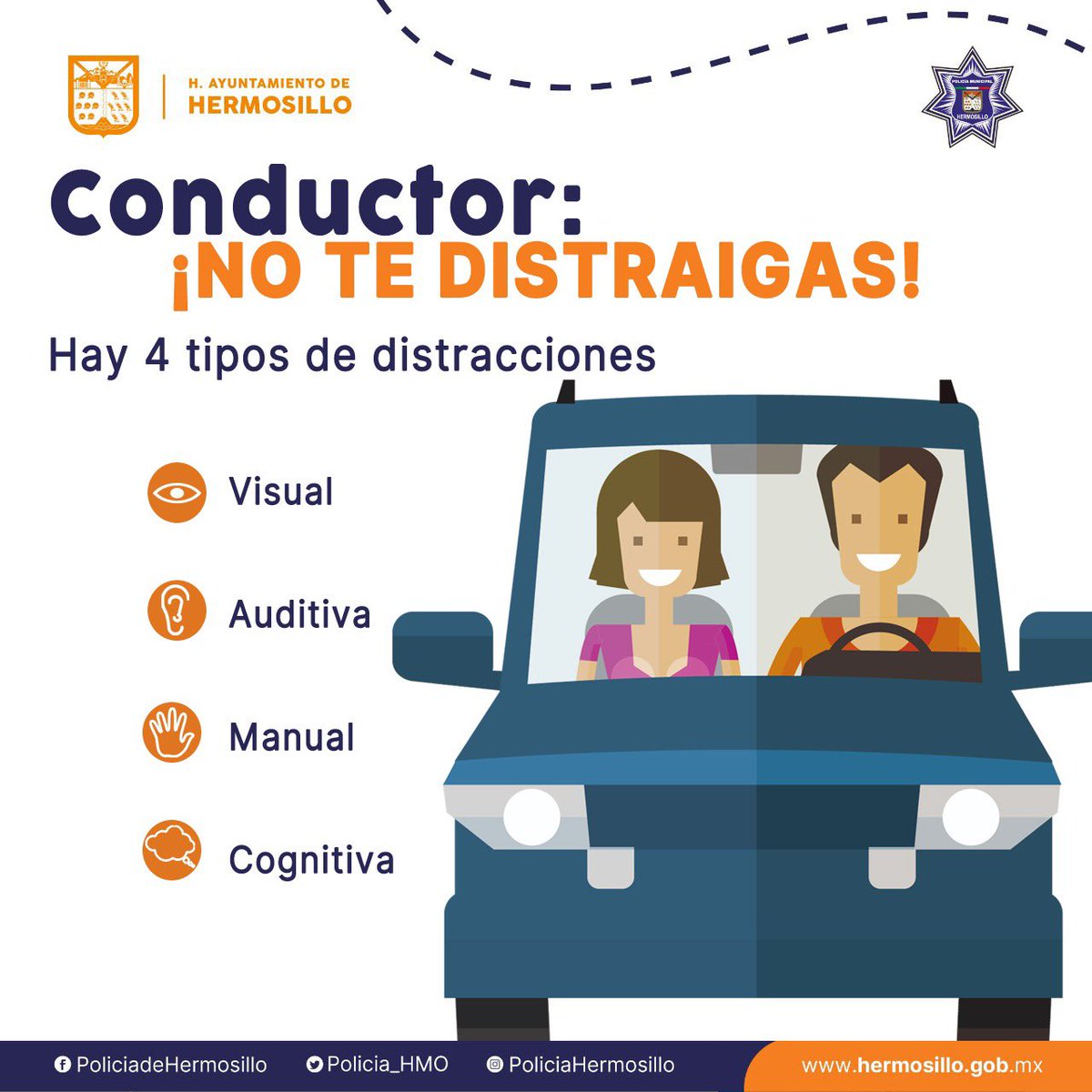 ¡ Conduce con tu mente en el camino, no en el teléfono y evitemos accidentes!