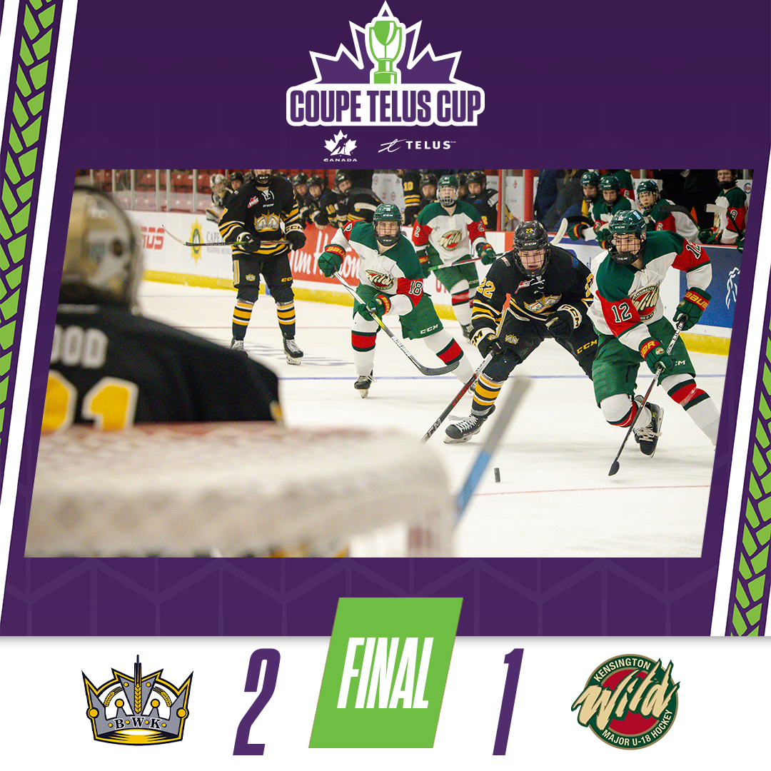 GAME OVER! The @3Awheatkings improve their record to 2-1 with a win over the @KensingtonWild. MATCH FINI! Les @3Awheatkings portent leur fiche à 2-1 en battant le @KensingtonWild. 📊 hc.hockey/TELUSStats2408 📊 hc.hockey/StatsTELUS2408 #TELUSCup | #CoupeTELUS