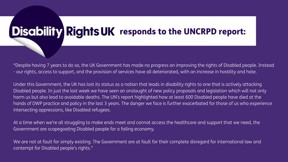 👇Read our response to the UNCRPD report below