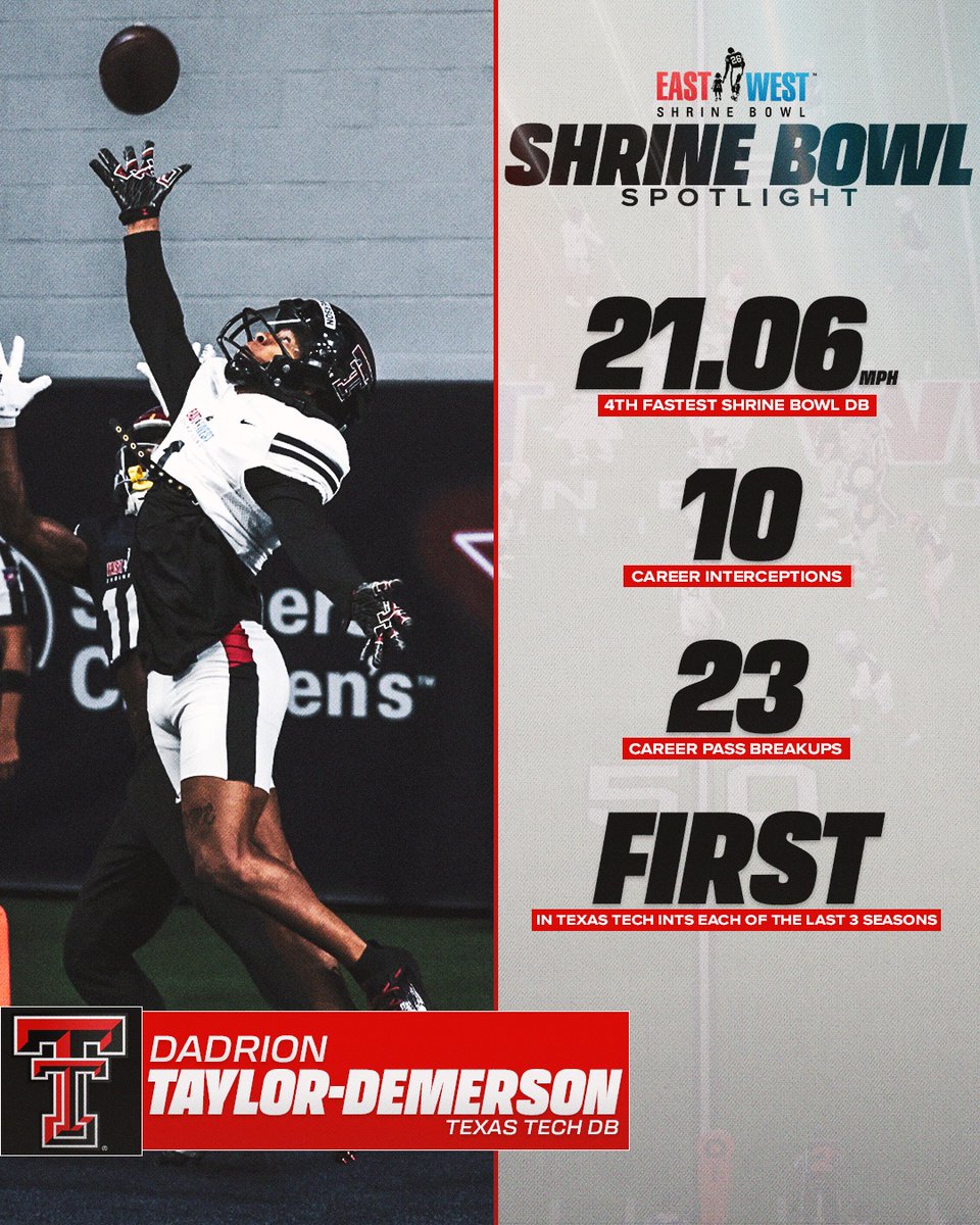 An NFL team is going to get a stud in Dadrion Taylor-Demerson (@DadrionT) ⭐️ #ShrineBowl | #NFLDraft