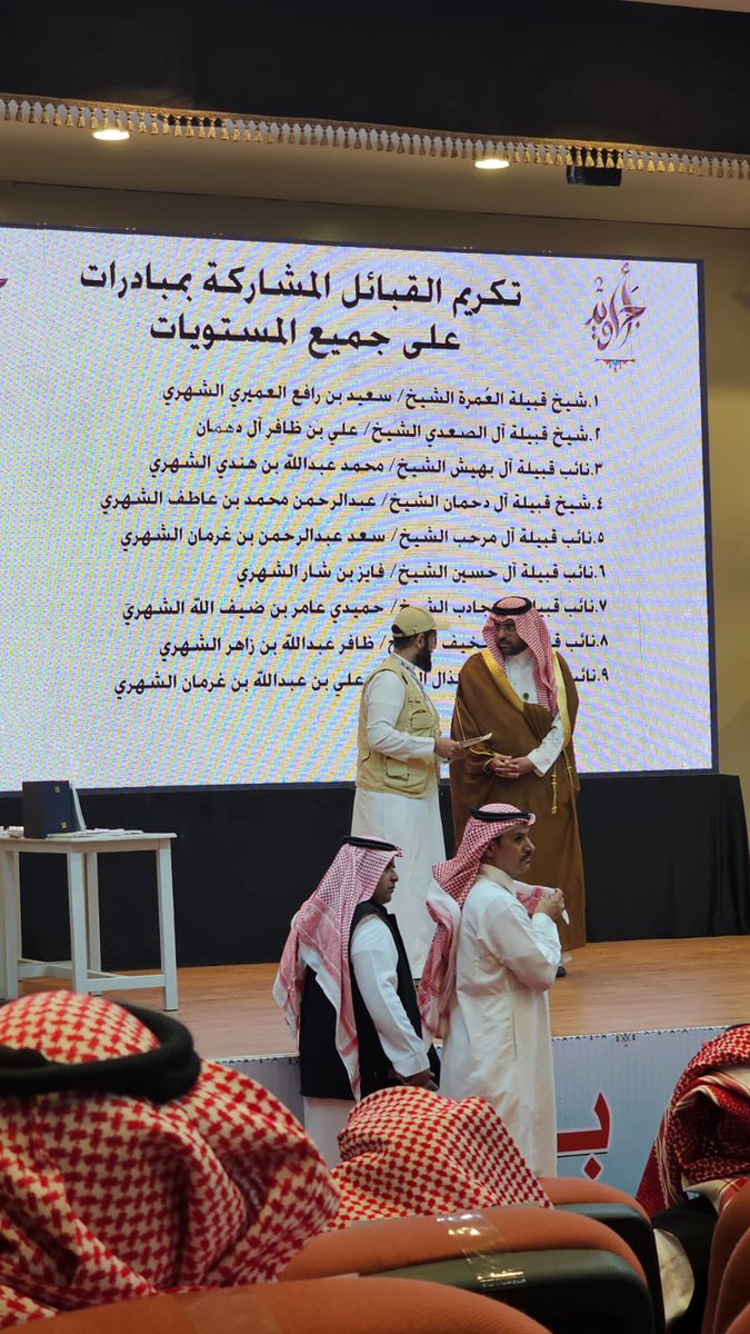 mo_alswedi's tweet photo. خلال حفل تكريم أجاويد٢  لعام ١٤٤٥هـ بمحافظة تنومة برعاية سعادة المحافظ …
أجاويد قبيلة العمرة يحققون المركز الأول في عدد مبادرات  #أجاويد2 المنفذة في المحافظة ؛ تهانينا للشيخ سعيد بن رافع شيخ قبيلة العمرة ولكافة الأخوة المبادرين ولكافة أفراد قبيلتي الغالية . https://t.co/Qk38plAZ5z