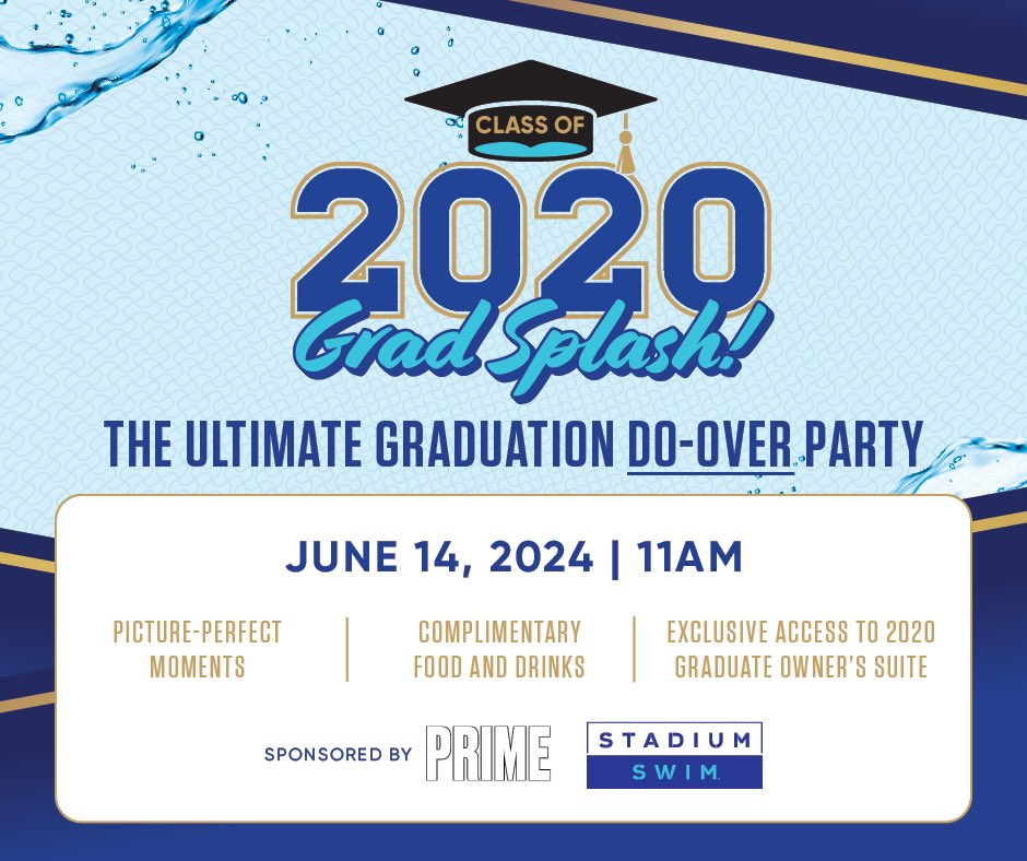 ✨ CALLING ALL CLARK COUNTY 2020 HIGH SCHOOL GRADUATES! It’s time for the ultimate graduation do-over party at @stadiumswim! On June 14, we’re making up for lost time. Attendees will receive: 🎓 Exclusive access to 2020 Graduation Suite 🎓 Food, drinks and ride share home 🎓…