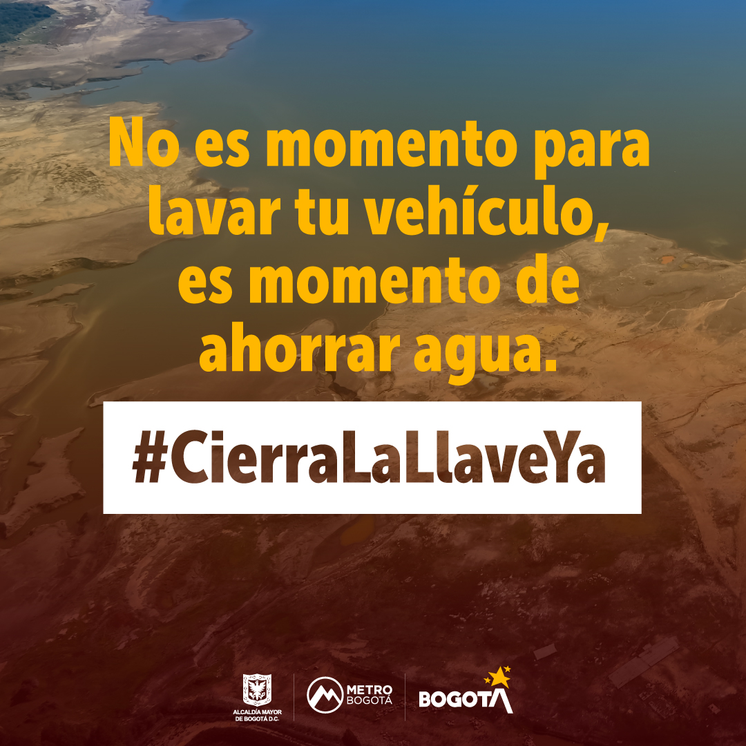 Un poco de polvo en tu carro 🚗o moto 🛵no traerá consecuencias y puede ser la muestra de tu aporte por reducir el consumo de agua 💧en la ciudad. #CierraLaLlaveYa y no laves tu vehículo durante un tiempo.