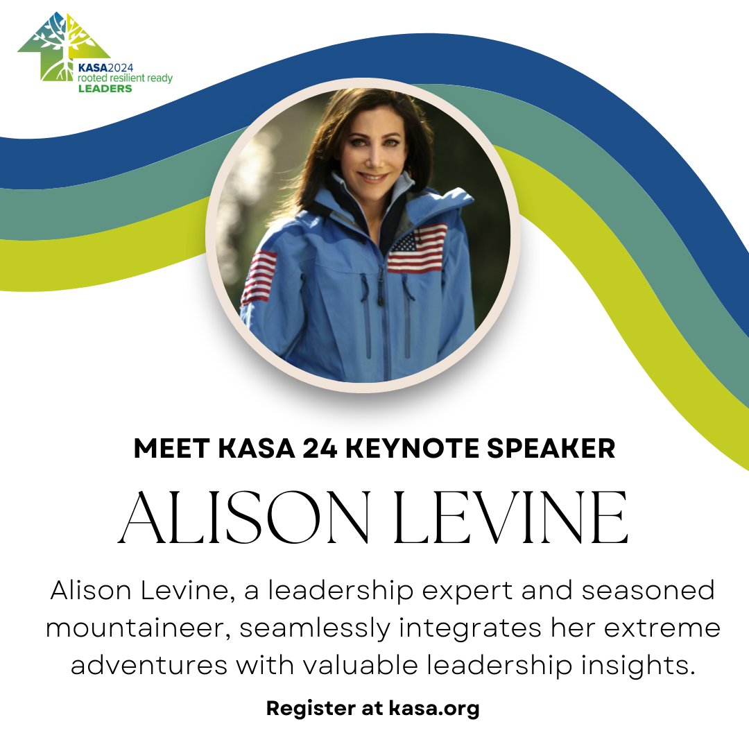 Excited to announce Alison Levine, leadership expert & mountaineer, will be at #KASA2024, July 24-26! Don't miss her insights on navigating extreme challenges to lead effectively. Register by June 3 for early bird discounts! tinyurl.com/yvuxx468 #LoveKYPublicSchools