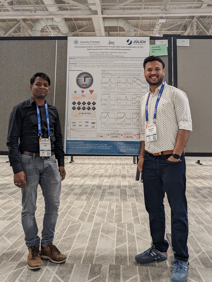 📢Come check out our poster by @CRDas_Surf & @mkedia_mk at #S24MRS on'Role of #alkali metal ions in the #buried #interface modification & #stability of #perovskite solar cells'☀️ ➡️See you at EL01.06.04 @Materials_MRS 🔗pubs.acs.org/doi/10.1021/ac… @Uni_Stuttgart @fz_juelich @miliba01