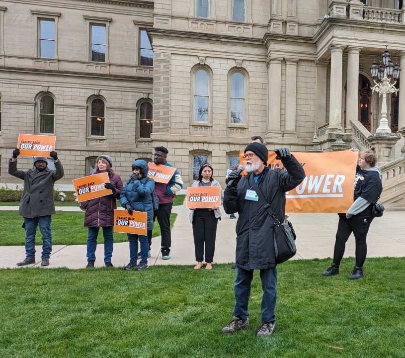 'BCBS of MI had profits of $100 million in 2023 while denying vital healthcare services to our families, friends, and neighbors. These profits were taken from our hard-earned wages and used against us through political payoffs to people who represent their interests, not ours” 1/
