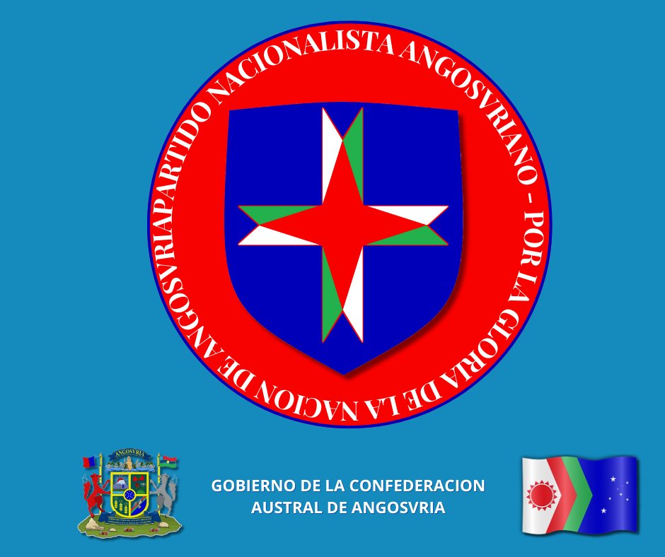 Gobierno de Angosvria:
Se suma un nuevo partido político
Partido Nacionalista Angosvriano- PNA
(Centro Derecha)
#Angosvria #Partidopolitico #Mundopolitico #Micronaciones #Micronations