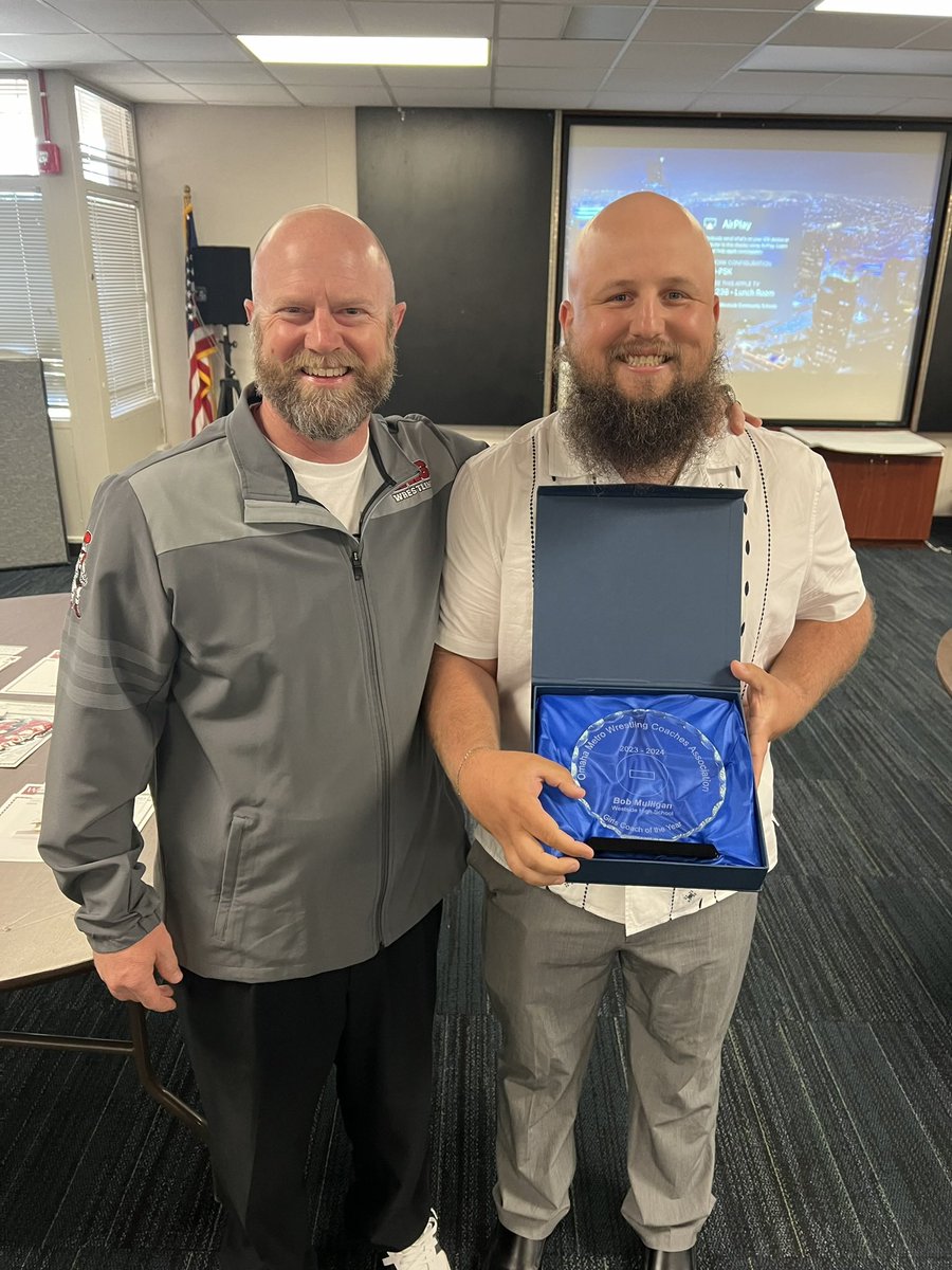 Congratulations to TJ Bickford of @MSGirlsWrestle and Bob Mulligan of @WHSGirlsWrestle for being named Girls Co-Head Coach of the year!