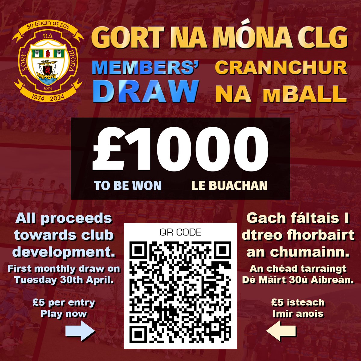 There is just under a week until the first monthly members' draw, with a guaranteed £1,000 winner. Support the fundraiser using the QR code on the poster or by clicking on the link. Entry is £5 and all proceeds go towards ongoing club development. #UTG app.teamfeepay.com/599/fundraiser…