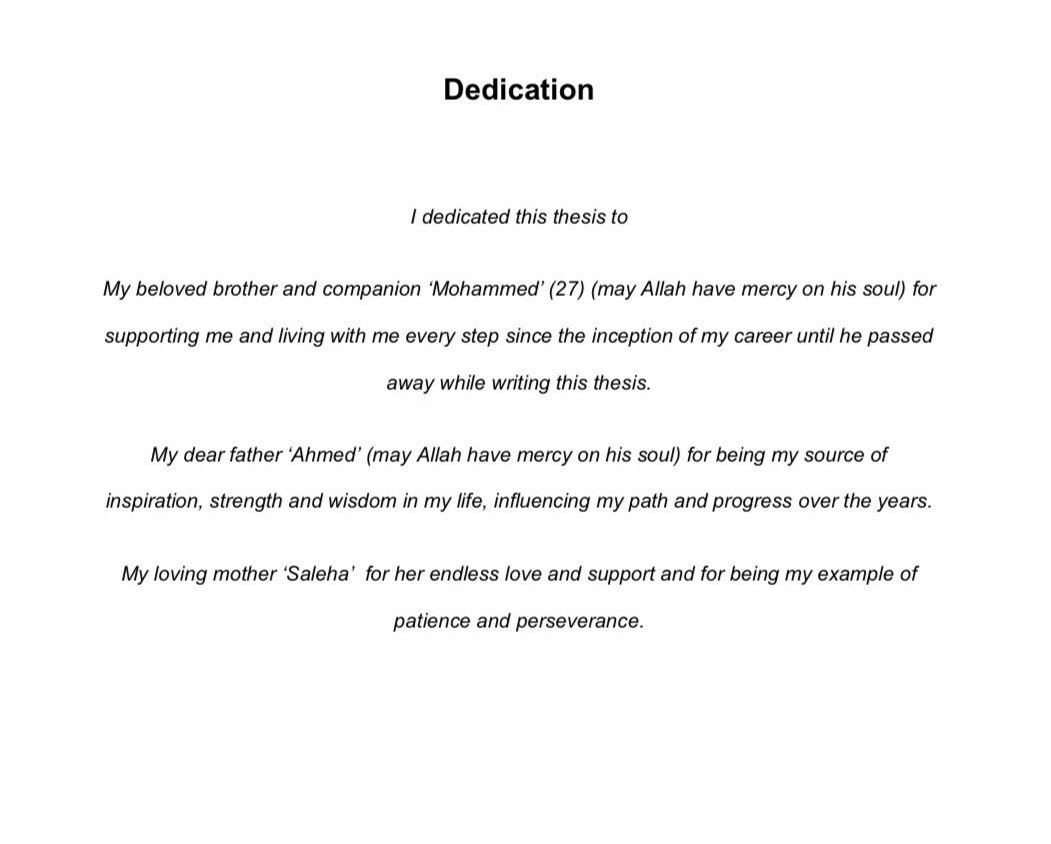 "وَكَانَ فَضْلُ اللَّهِ عَلَيْكَ عَظِيمًا"
بعون من الله اجتزت مناقشة الدكتوراه من #جامعة كنقز كوليج لندن في تخصص العناية الحرجة. 
الشكر لله ثم لوطننا المعطاء ولعائلتي ولجامعة المؤسس ولمن ساندني في رحلة الابتعاث. 

أهدي هذا الجهد لوالدي وأخي يرحمهما الله، ولوالدتي يحفظها الله.