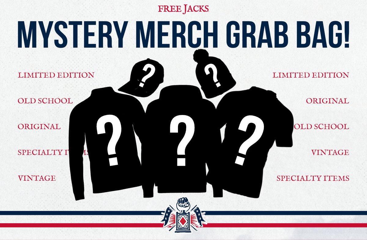 Score Big With A Free Jacks Mystery Grab Bag Item! Land a variety of limited edition, discontinued, and specialty merch items from throughout the years. Retail value of items guaranteed to be at least double the price paid! shop.freejacks.com/product/free-j…