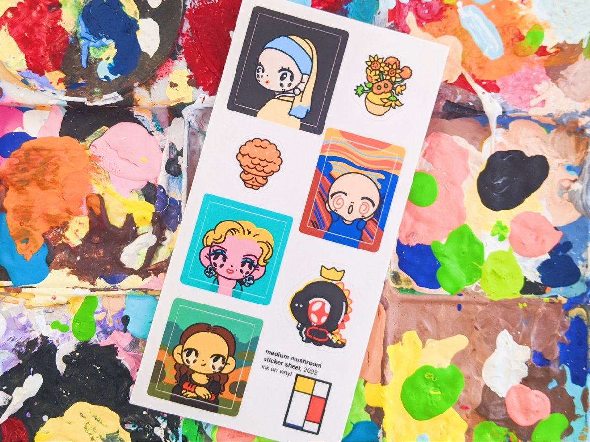 fine art sticker sheets have been reworked for my new size and will be available on may first 🎨