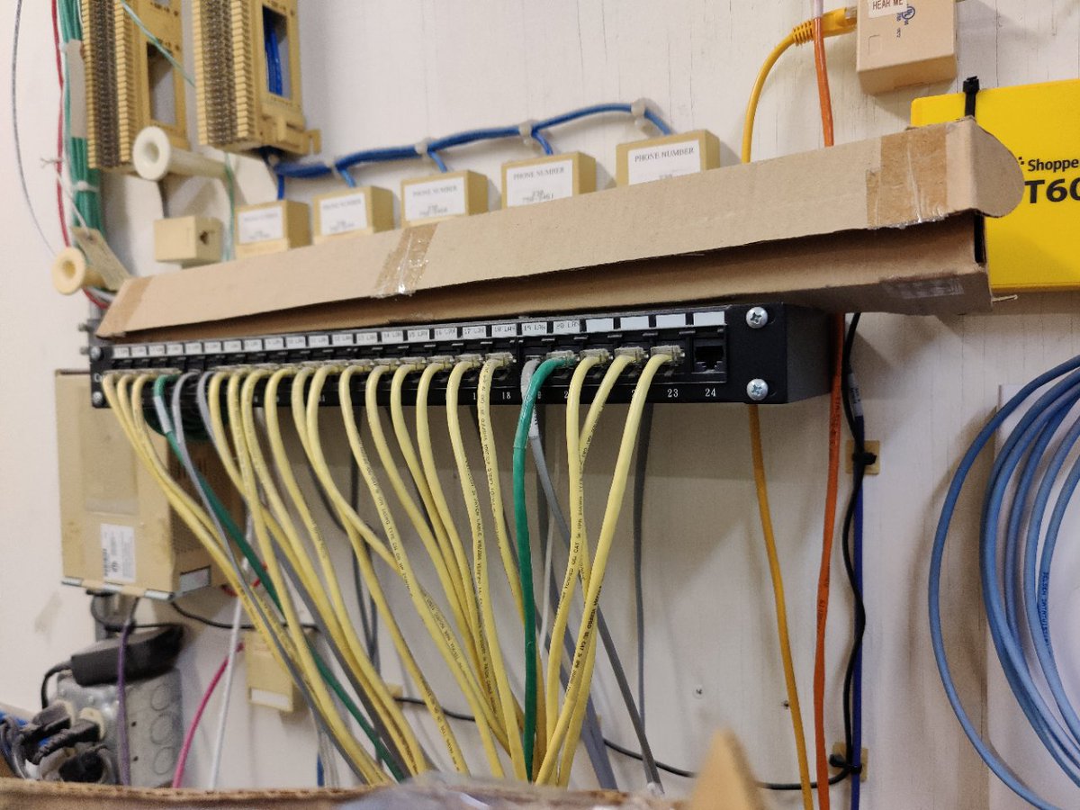 Ran and installed 4 new cables and installed data jacks to fit in the 8 network jacks needed at the registers.

#JCCHelp #ITSupport #ITProject #ITworks #ITissues #ITproblems #networksystem #internet #connectivity #cablingstructure #cablinginstallation #networkjacks #cablingissue