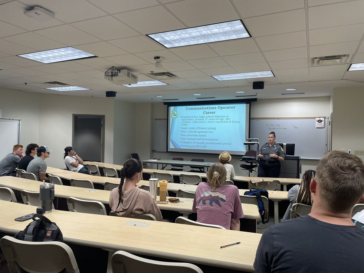 Week #7 for our Patrol University Program @UCentralMO. The students learned about our Major Crash Investigation Unit and Communications Operators. There are several roles within our agency start your journey towards working with us at MOtrooper.com.