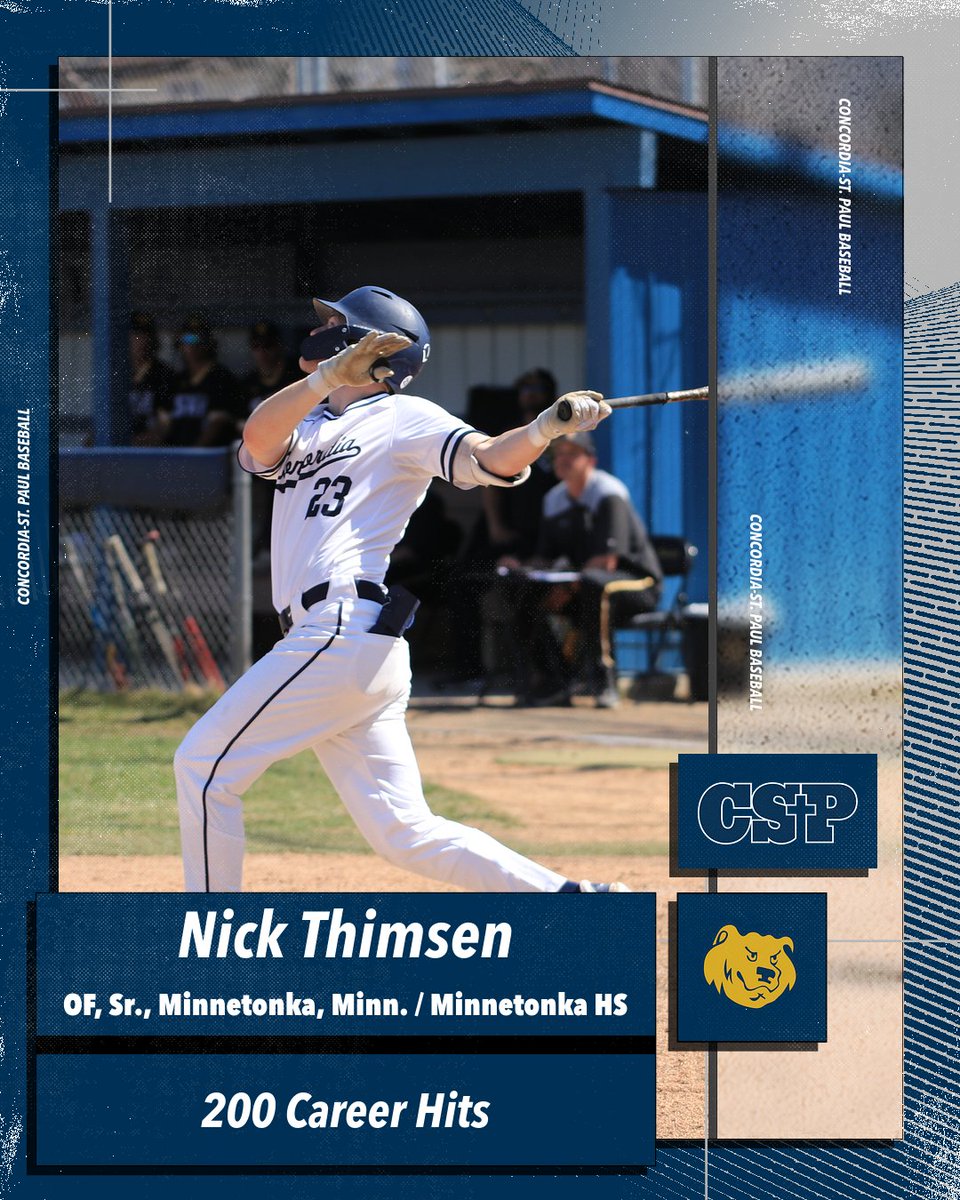 ⚾️: Congratulations to senior outfielder Nick Thimsen of @CSPBearsBase on his 200th career hit!

#BeGolden | #WeAreCSP | #NSICBase