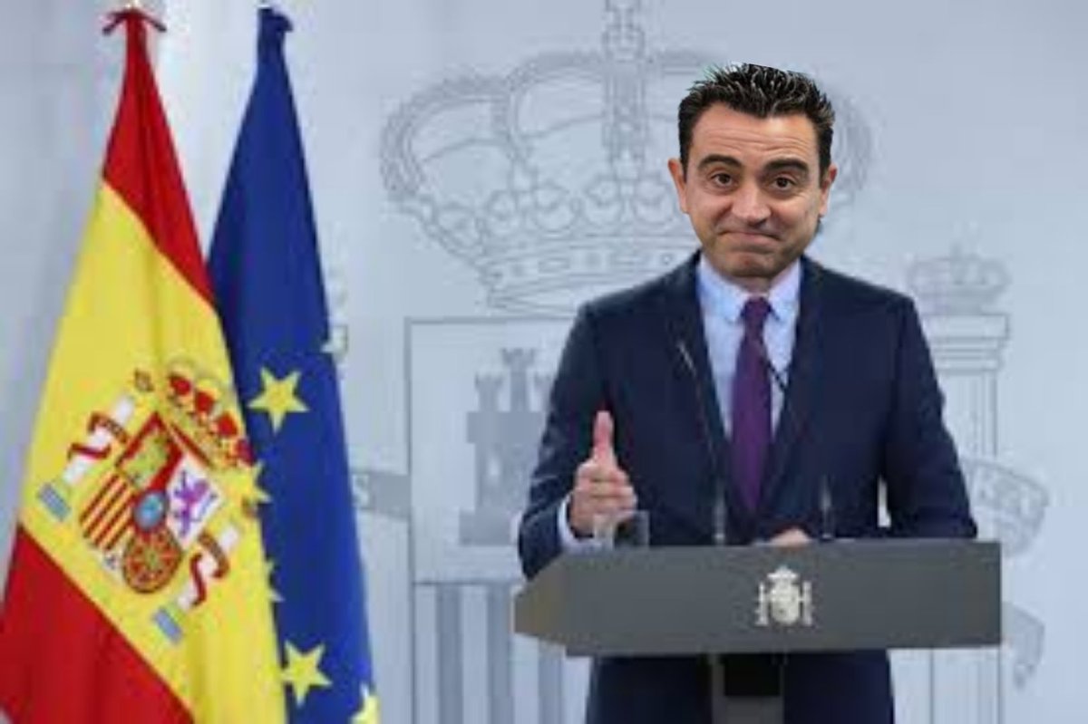 Y en un giro dramático y rocambolesco de los acontecimientos Pedro Sánchez anuncia que será el próximo entrenador del FC Barcelona y Xavi Hernández pasa a ser el nuevo Presidente del Gobierno