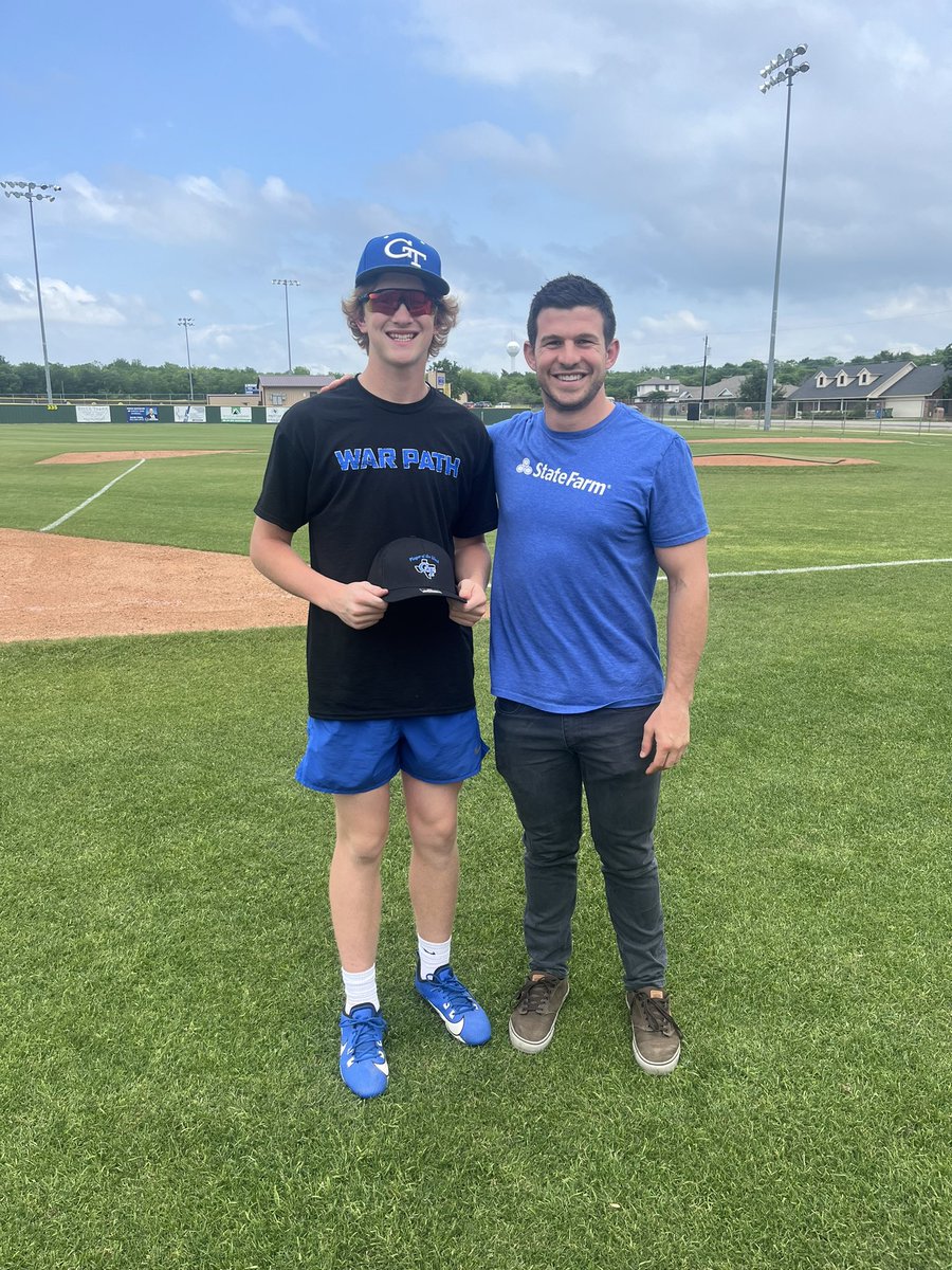 Congrats to Jake Ivey for being named the Cody Paxman State Farm Player of the Week. Jake got the win on the mound over Bonham with a 10-0 victory, 11 K’s, 2 H, 0 BB, O R. Great job Jake!