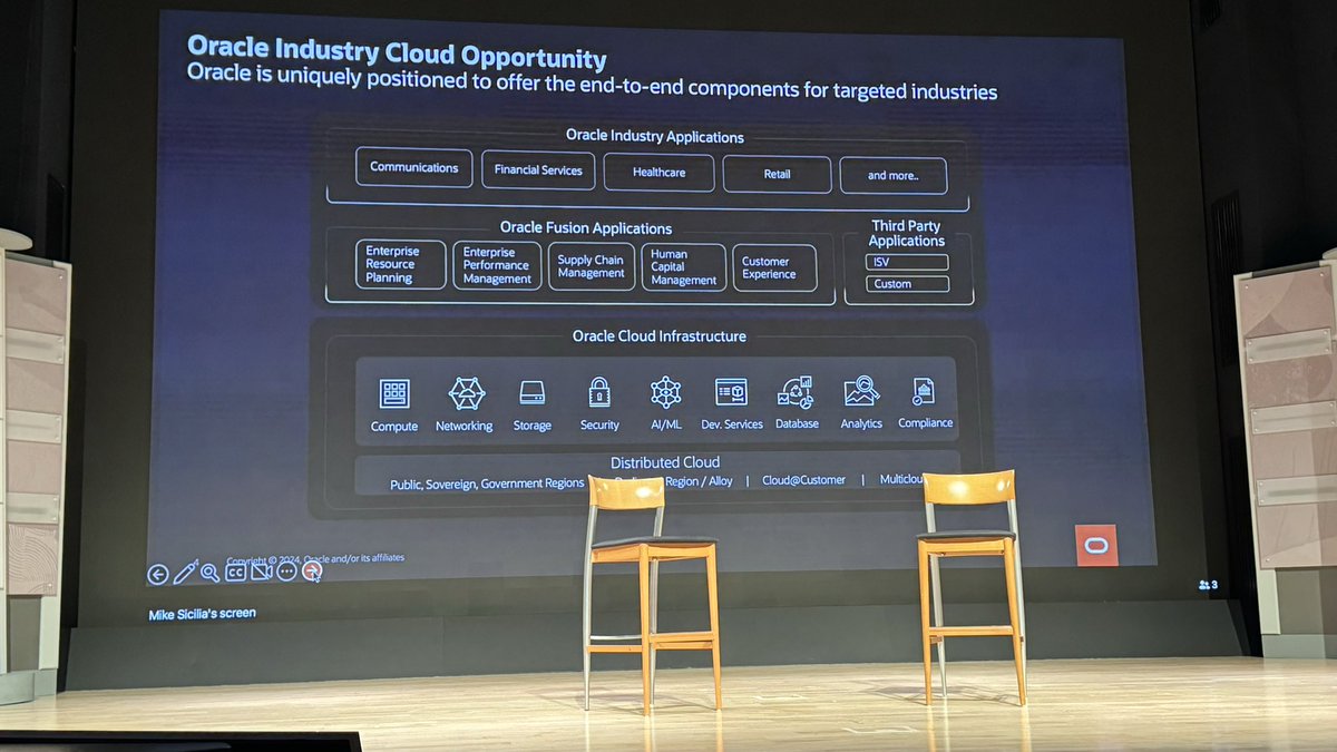 MyPoV: @sicilia_mike shares the approach @oracle takes for Industry Cloud.  This is much improved than in the past. 

#OracleARSummit #OracleAnalystSummit