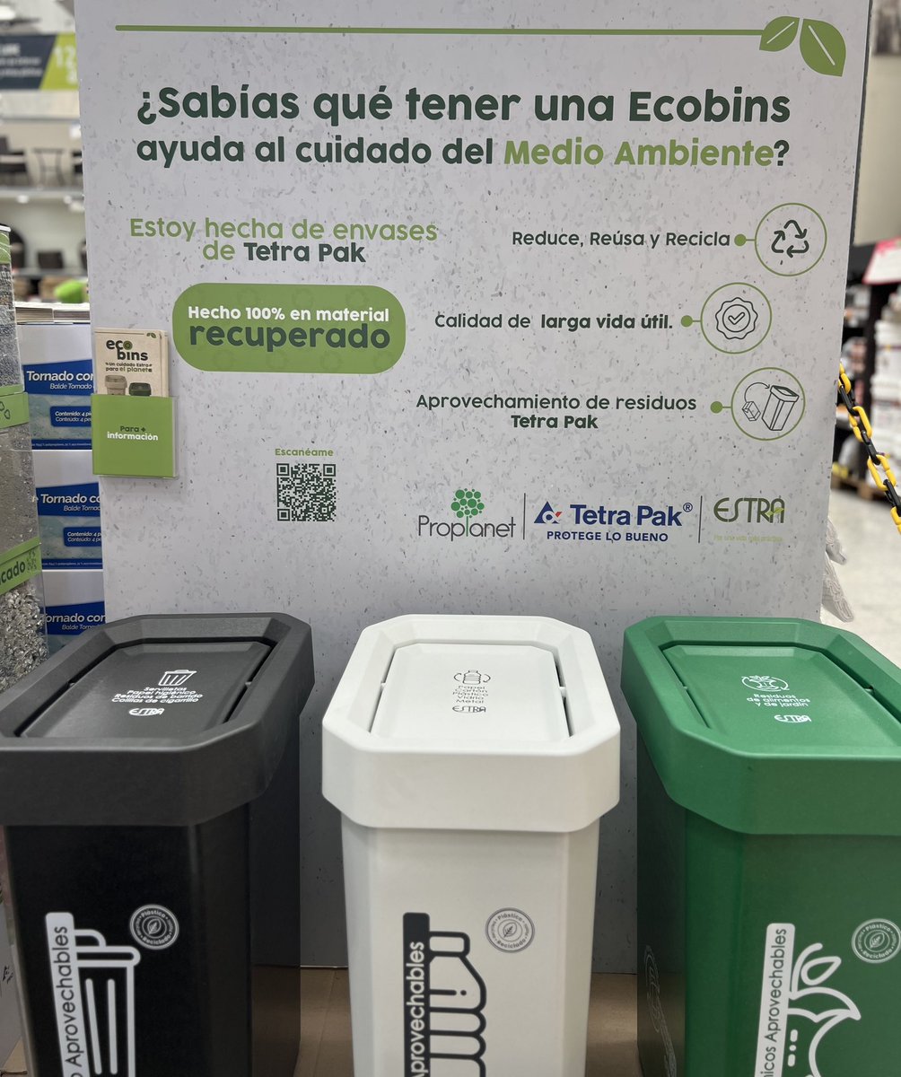 Homecenter_co's tweet photo. ¿Sabías que los envases de Tetra Pak son transformados en canecas? Conoce #Ecobins, un cuidado de @EstraSoluciones para el planeta —> https://t.co/iVmXB4Z4ny 🌎♻️.
#Homecenter #Estra #Reciclaje https://t.co/PeJTVVqu0L