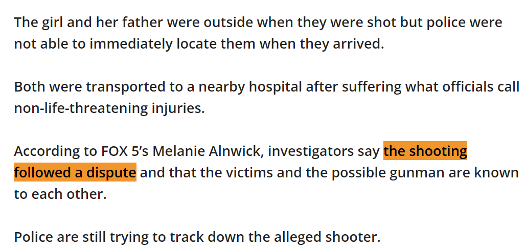 'the shooting followed a dispute and that the victims and the possible gunman are known to each other.' Another example of how guns turn merely unpleasant everyday arguments into terrifying life and death situations.