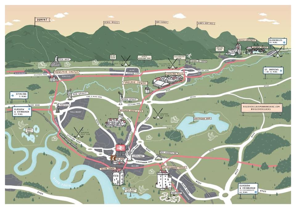 🗺️ New tourist map from @DiscoverClacks (but I think everyone should take a look 😉) of #Clackmannanshire Highlights our hills, statues (several Andy Scott statues) & local attractions. Pick up copies from @AlloaHub 🤩