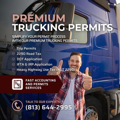 floridafaps's tweet photo. Services provided:
* TRIP PERMITS
* 2290 ROAD TAX
* TITLE TRANSFER
* NOTARY SERVICES
* IFTA &amp; IRP APPLICATION
* NEW CORPORATE FILING
* Heavy Highway Use Tax (HUT 2290)
* Authority Application
* DOT Application

SE HABLA ESPAÑOL 

📞(813) 644-2995 

🌐https://t.co/jkN3Gs7zsJ https://t.co/21c9Pq9KzV