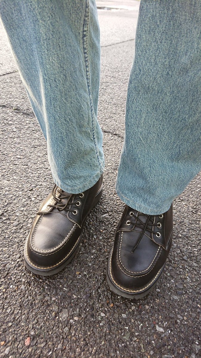 今日はセダークレストの古い黒モック。
#革靴
#ワークブーツ