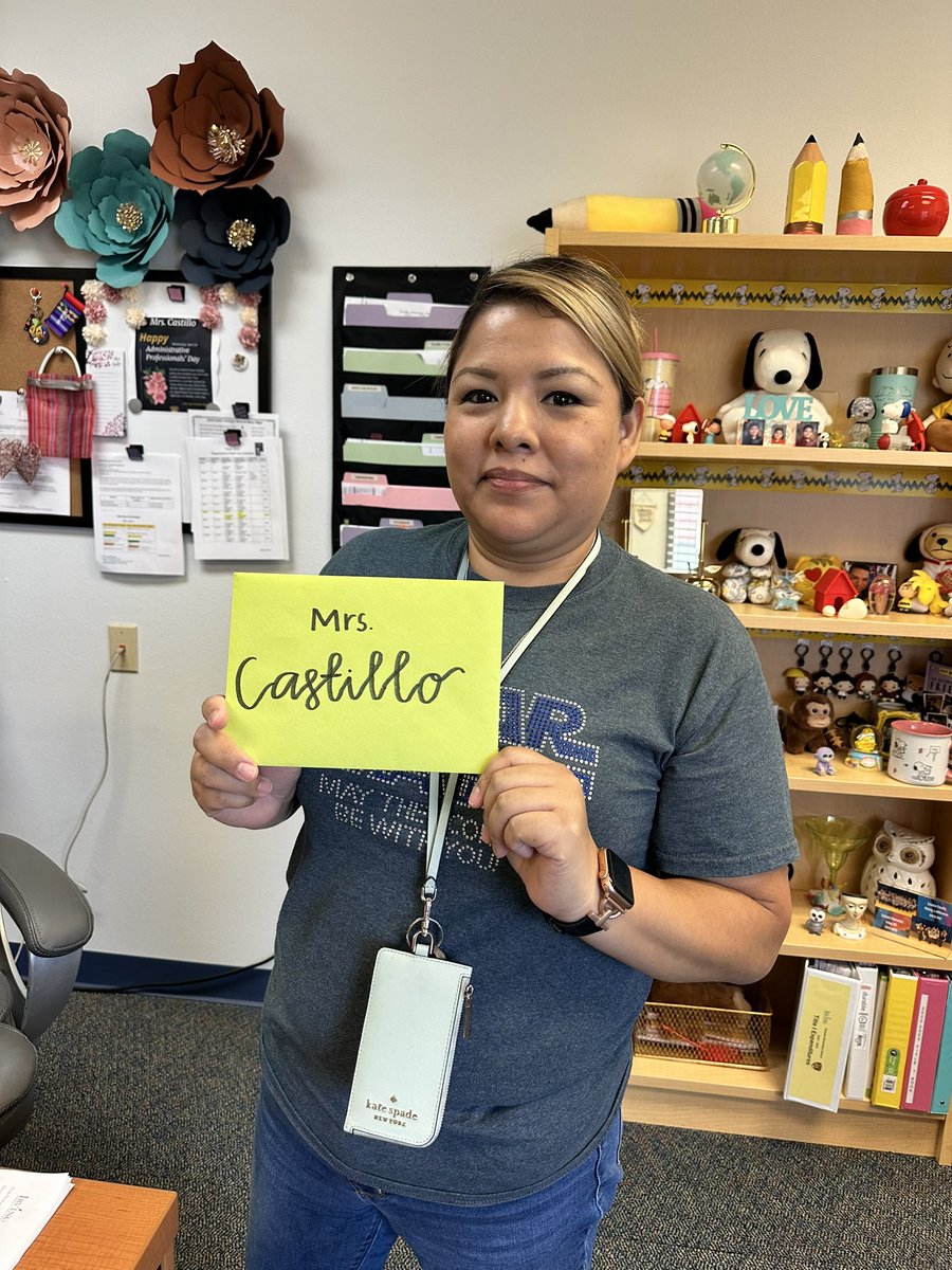 A thank you is not enough! Mrs. Castillo is our rock at @SchulzePanthers 🤍 So proud to call you OUR secretary! 🥳🫶🏼 #SecretaryDay