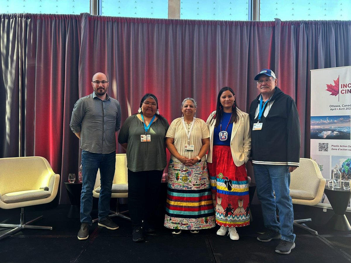 Liz Pijogge and Gerald Inglangasuk spoke on a panel at #INC4 titled: Plastic Pollution on the Frontlines: Stories from Turtle Island, along with Janelle Nahmabin and CJ Smith-White from Aamjiwnaang First Nation, Jay Telegdi from Athabasca Chipewyan First Nation.