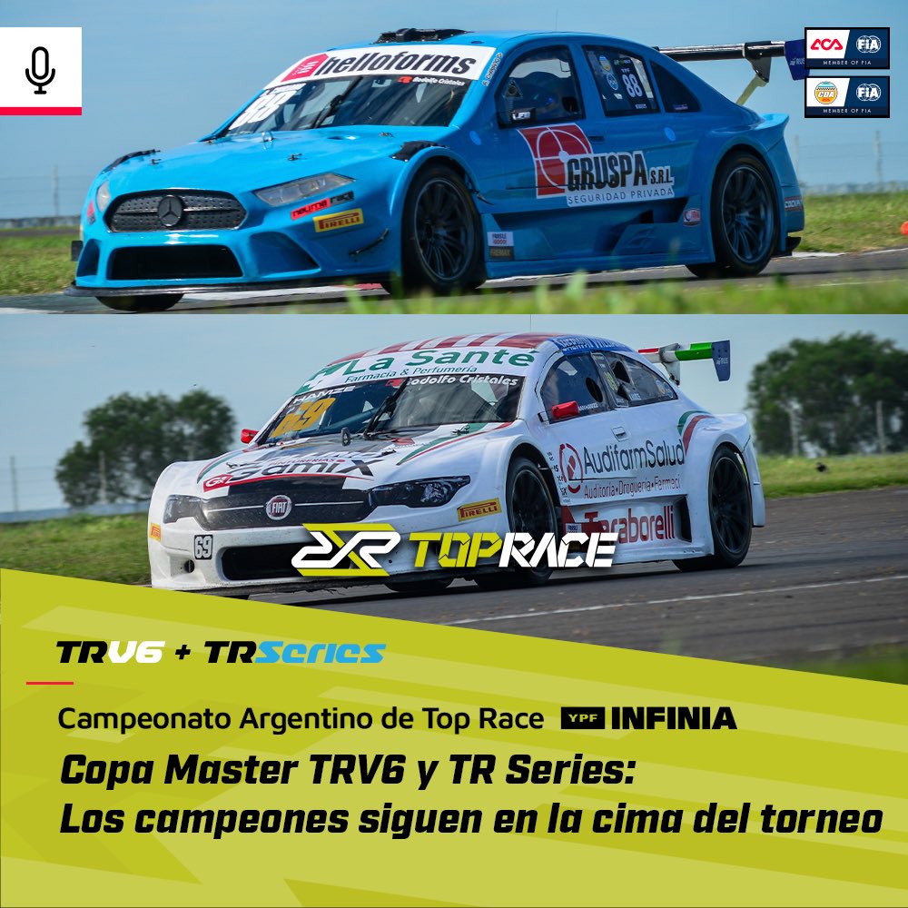 TopRaceOk's tweet photo. 🏁 Se disputó un nuevo capítulo de la Copa Master🔥
🏆Adrian Chiriano fue el protagonista en el #TRV6, mientras que Marcelo Chiappetta se impuso en el #TRSeries aunque quien lo sigue liderando es Adrian Hamze.
🔗 https://t.co/t9Mla1UhYl https://t.co/UPIUpRM1zR