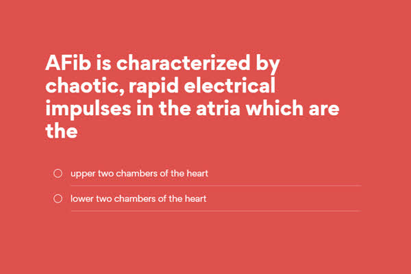 A Medical Terminology Quiz 
Atrial Fibrillation (AFib)

Some people may have no symptoms and be living with AFib without their knowledge. Take the quiz and check your knowledge of terms relating to atrial fibrillation. 

medicalterminologyblog.com/atrial-fibrill… 
#AtrialFibrillation 
#Heart