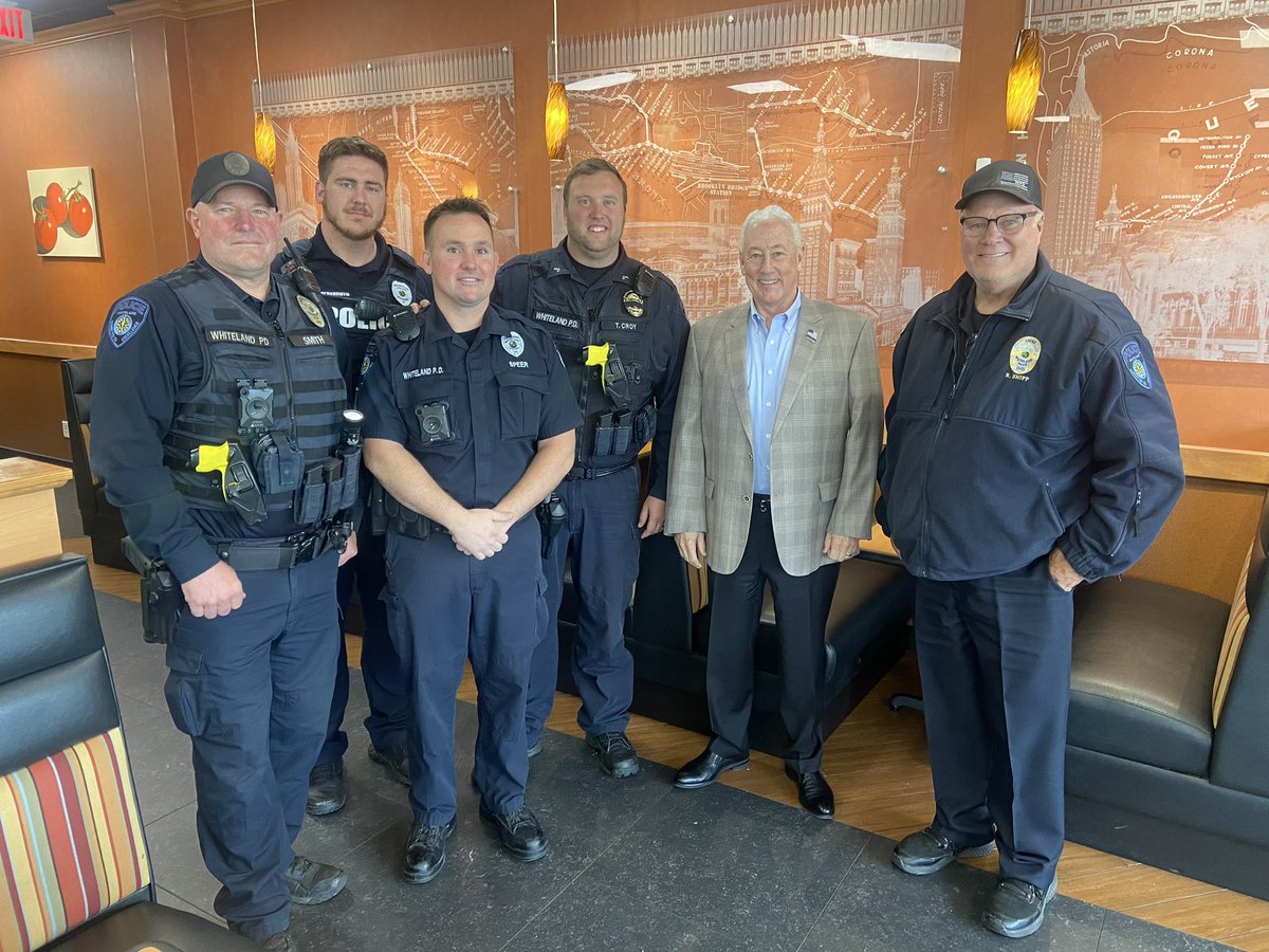 Great to see some of our best and bravest today while out in the 6th District. Thanks to the Whiteland Police Department for saying hello! God bless all those who serve and protect.