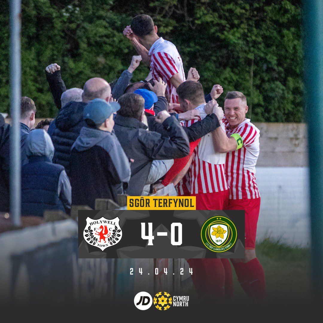 FT ⏱️ | Four goals, three points and the title for @HolywellTownFC! 🤩 #JDCymruNorth