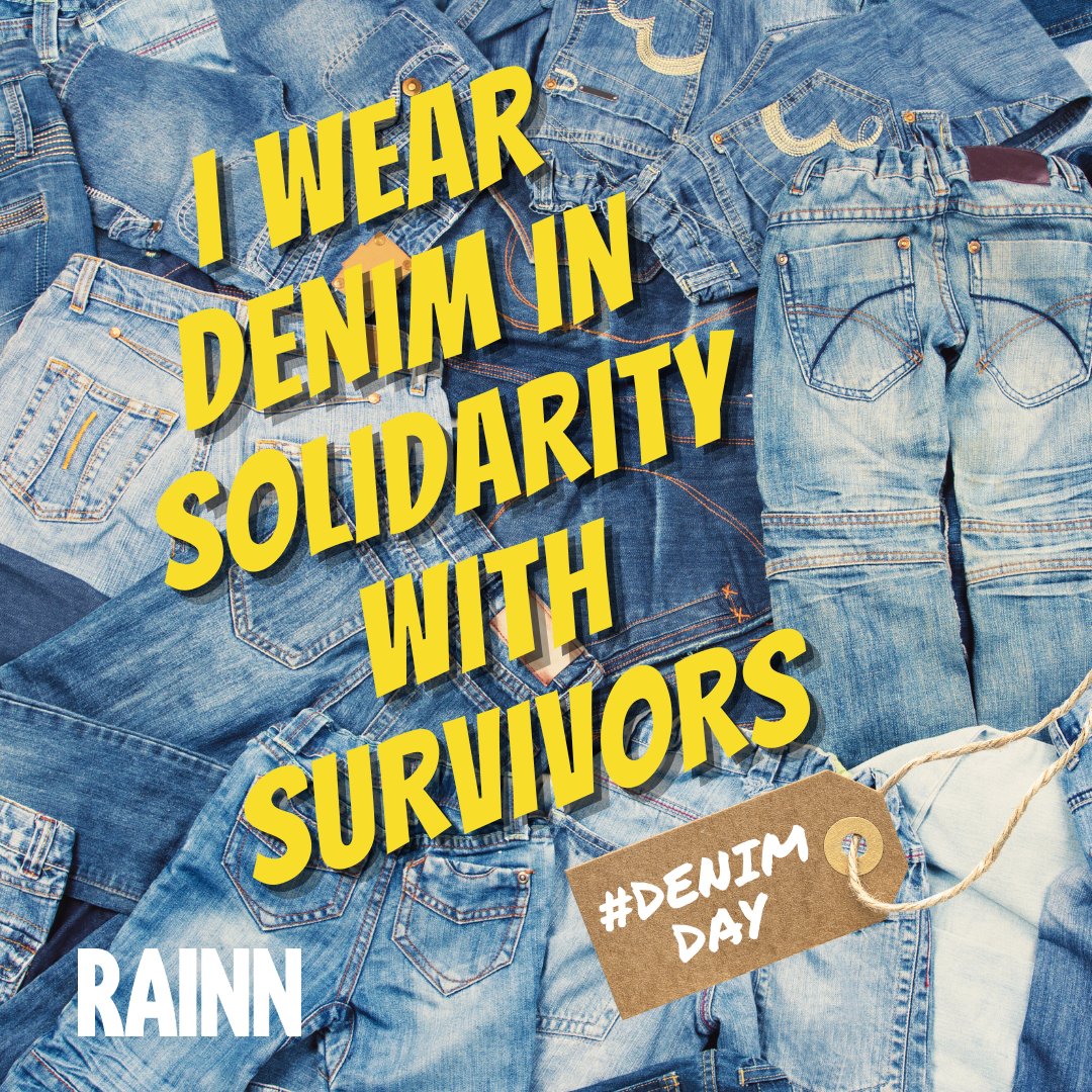 It's #DenimDay and we're jean-erating awareness for survivors of sexual violence! 

Take a photo wearing denim and tag us to take a stand against victim blaming. 👖 #SAAPM #SAAM #HereForYou