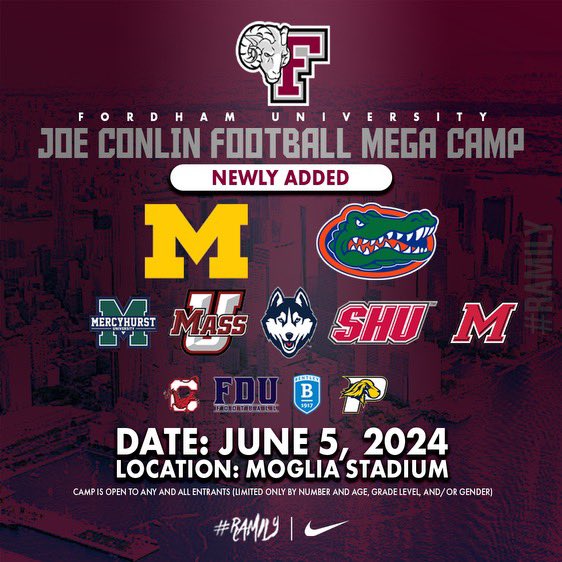 Show up and show OUT 🙌💪 Register now at joeconlinfootballcamps.com ‼️ #RAMILY 🐏