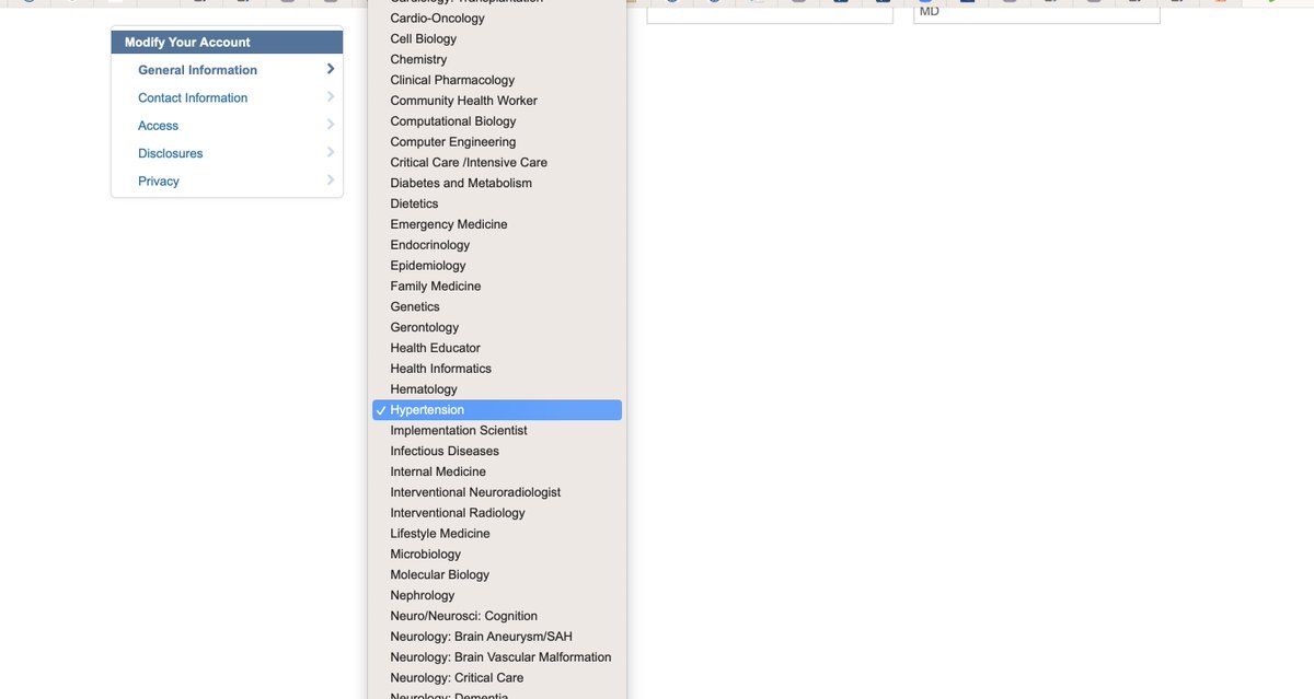 Was invited to participate in upcoming AHA meeting in November. So glad to see that #Hypertension is now list as specialty to declare 👍. It did not exist as a choice and I always complain about it. way to go @dramitkhera