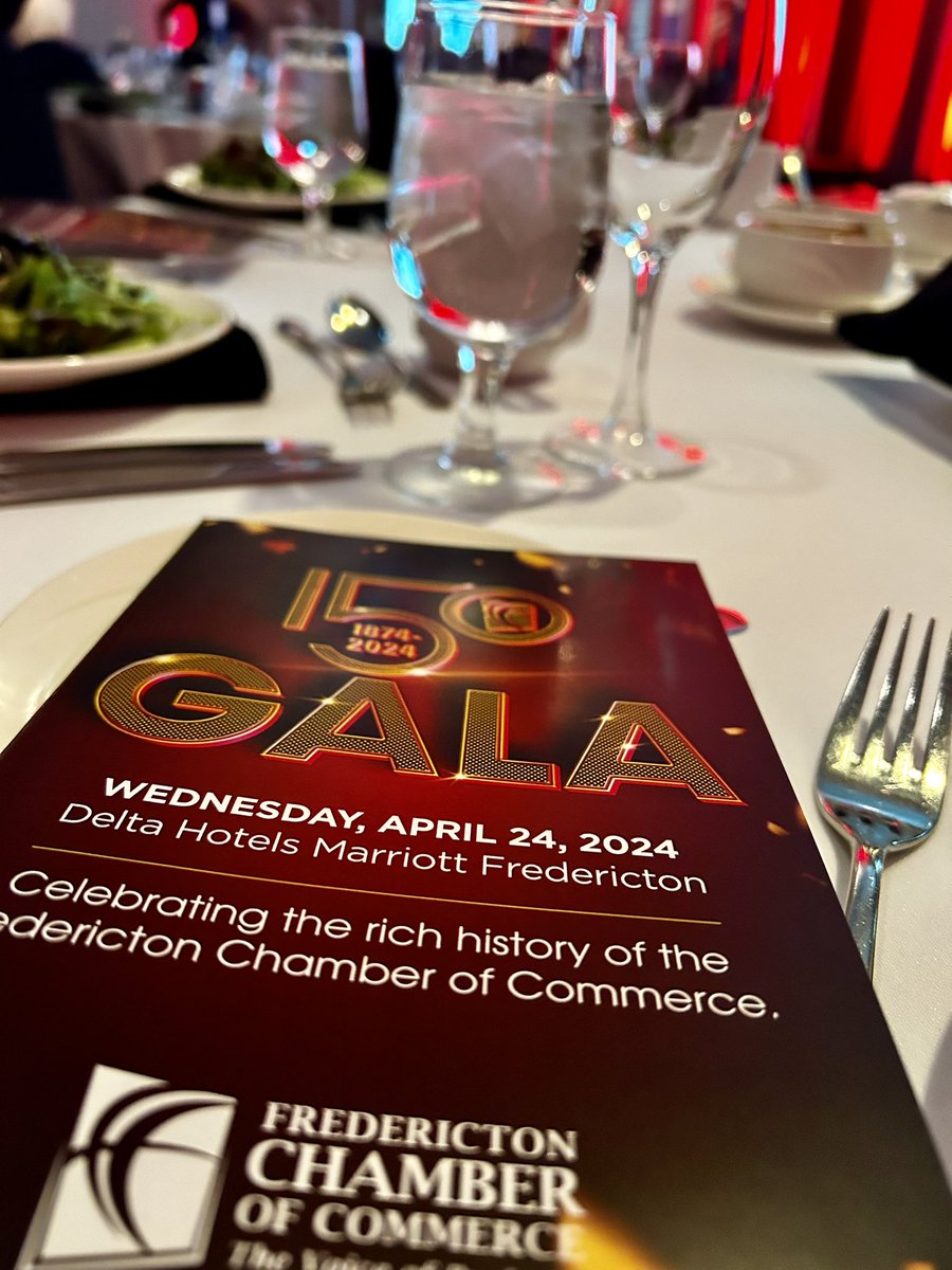 Pleased to be attending @Fton_Chamber 150th Gala tonight! Tremendous milestone for Fredericton’s Voice of Business 1874-2024