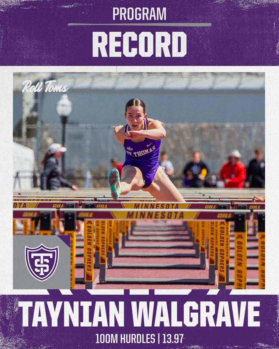 🚨 PROGRAM RECORD 🚨

Taynian Walgrave rebreaks her own mark in the 100m Hurdles to advance to finals 

#RollToms