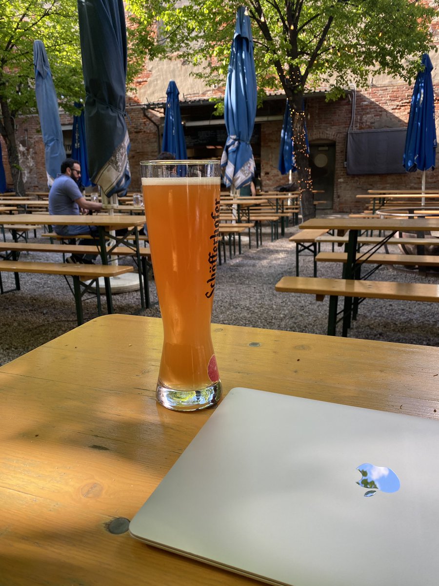 It’s spring and I’m once again writing with a Radler in the Biergarten