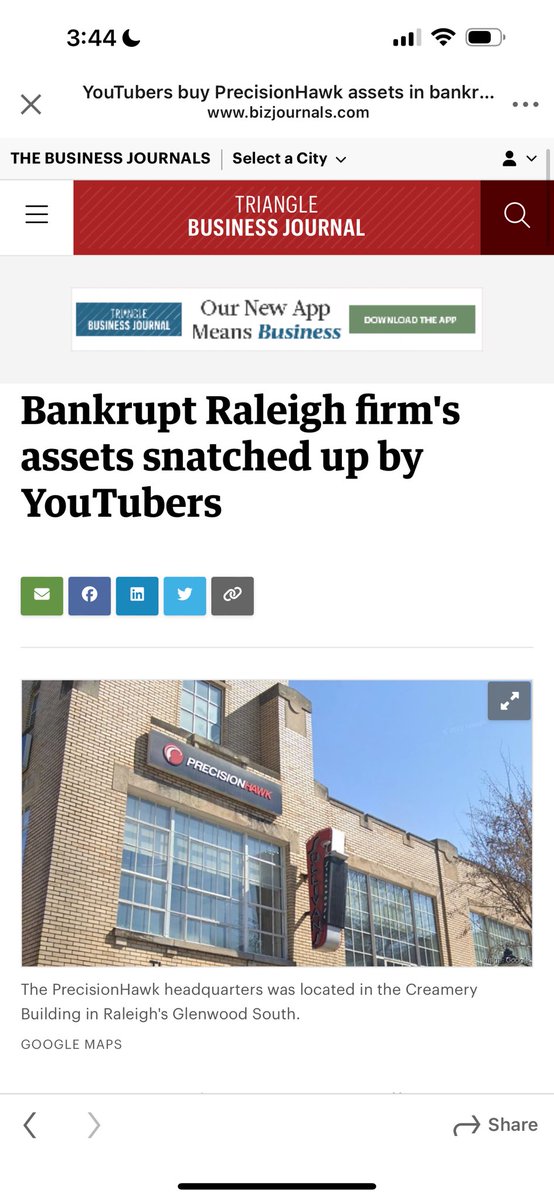 Yesterday I went to Raleigh NC to bid on a chapter 7 bankruptcy business. We won! I was able to buy this business for 5% of what it sold for 8 years ago. Today I received my first journalist call on discussing the acquisition. 

<a href="/benkellyone/">Ben Kelly</a> what’re your thoughts on this