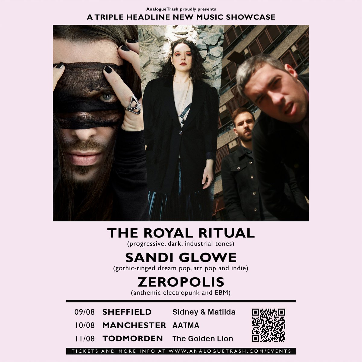 Tour news! Yep, another one! Catch @theroyalritual, @sandiglowe and @zeropolislondon live this August:

📅 09/08 in Sheffield at @sidneymatilda  
📅 10/08 in Manchester at @AatmaVenue  
📅 11/08 in Todmorden at @GoldenLionTod 

Tickets are available now via the link in our bio.