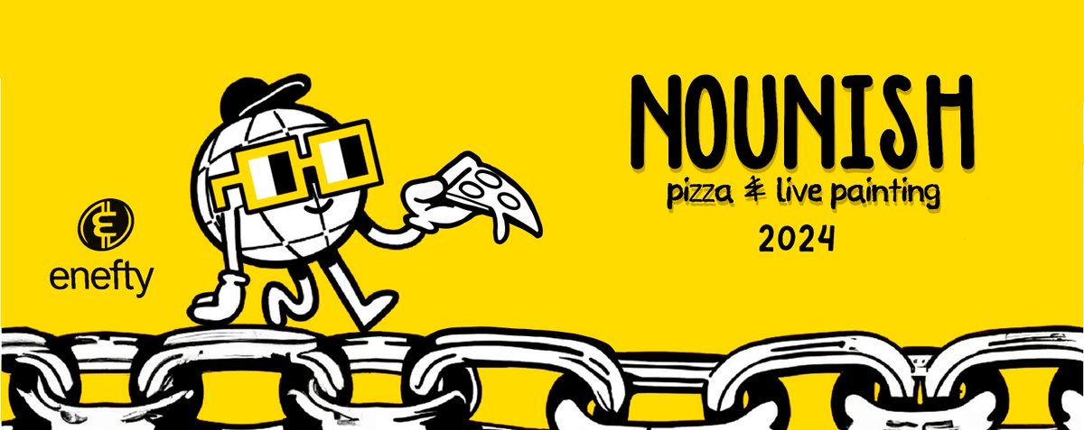 Ningunartista's tweet image. ¡Prepárate para la Nounish Fiesta de Pizza en Cali! Este año, nos esforzamos por superar nuestra primera edición con deliciosa pizza, actividades creativas y la oportunidad de conocer más sobre Nouns Amigos y PizzaDAO.